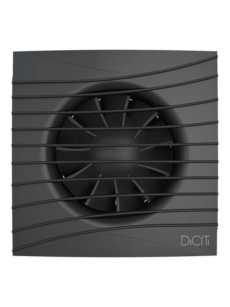 Вентилятор накладной SILENT D125 обр.клапан Matt black DICITI