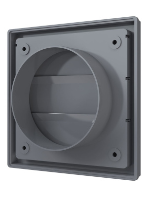 Выход стенной КФ фланец D100 жалюзи 150x150 ASA Gray ERA