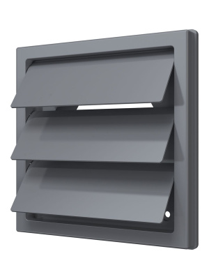 Выход стенной КФ фланец D100 жалюзи 150x150 ASA Gray ERA