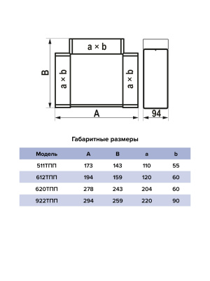 Тройник ТПП 60х204 пластик ERA