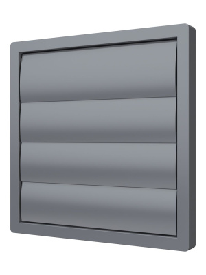 Выход стенной КФ фланец D355 жалюзи 410x410 ASA Gray ERA